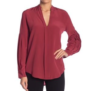 NWT EQUIPMENT Split V-Neck Silk Blouse | Workwear Date Night Luxe Essential